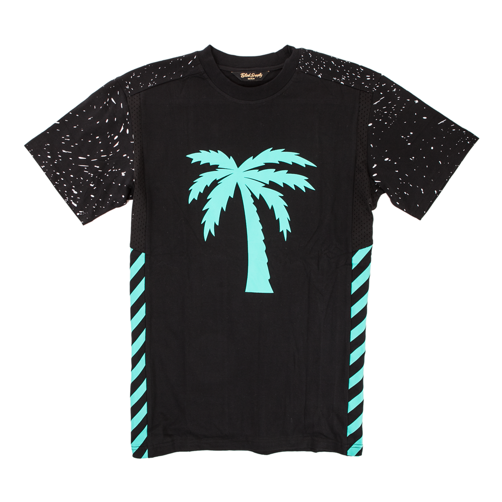 T-shirt Homme BLVD Supply Co. – Motif Palmier, Noir Taille S, Occasion Très Bon état